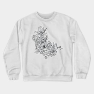 Watercolor and Ink Flower Collections Crewneck Sweatshirt